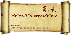 Rózsás Annamária névjegykártya