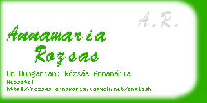 annamaria rozsas business card